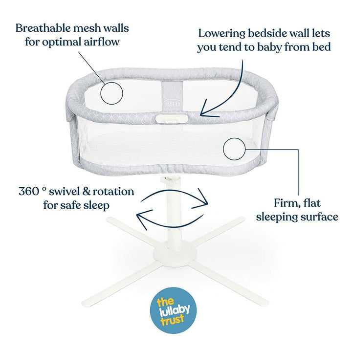 HALO BassiNest Swivel Sleeper Bundle - Gold-Bedside Cribs- | Natural Baby Shower