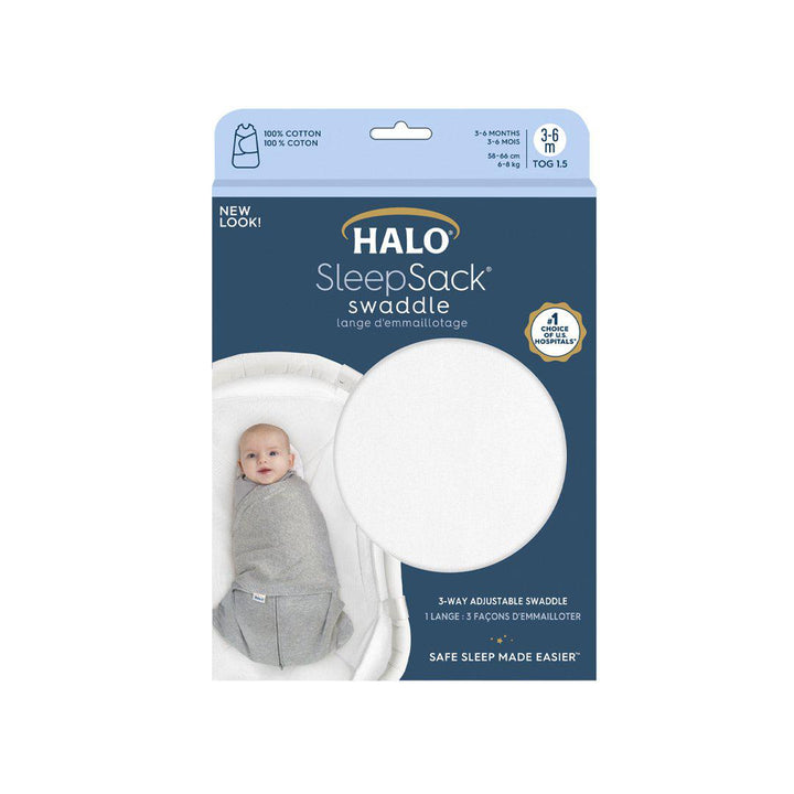 HALO SleepSack Swaddle - White - TOG 1.5-Sleepsack Swaddles-White-0-3m | Natural Baby Shower