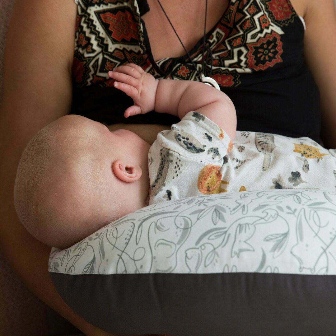 Hippychick Feeding Pillow - Animal Friends / Grey-Nursing Pillows- | Natural Baby Shower
