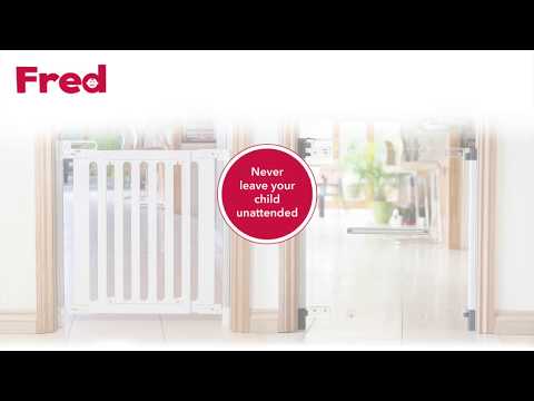 Fred Screw Fit Stairgate - Clear Acrylic Panel/Dark Grey Fittings - Natural Baby Shower