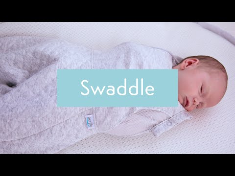 Purflo Swaddle To Sleep Bag - Minimal Grey - TOG 0.5