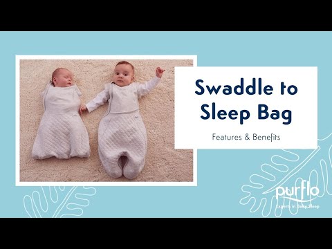 Purflo Swaddle To Sleep Bag - Minimal Grey - TOG 0.5