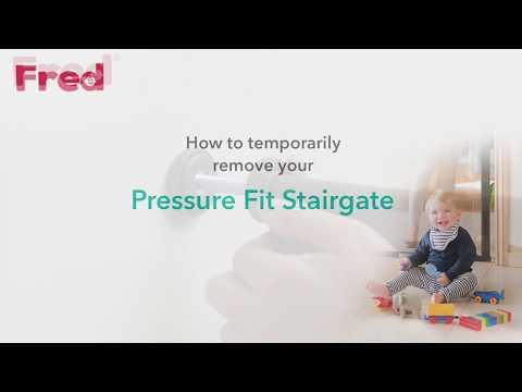 Fred Pressure Fit Stairgate - Clear Acrylic Panel/Dark Grey Fittings - Natural Baby Shower