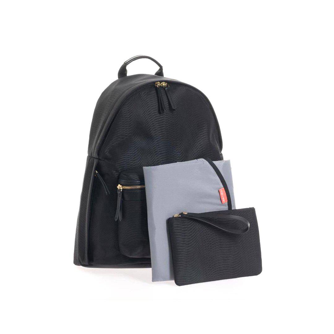 JEM + BEA Jamie Black Python Backpack Changing Bag-Changing Bags-Black Python- | Natural Baby Shower