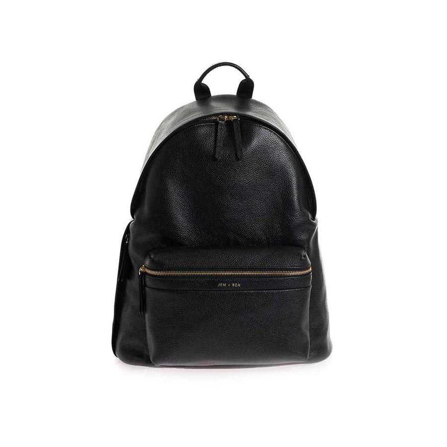 JEM + BEA Jamie Changing Bag - Leather Black-Changing Bags-Black- | Natural Baby Shower