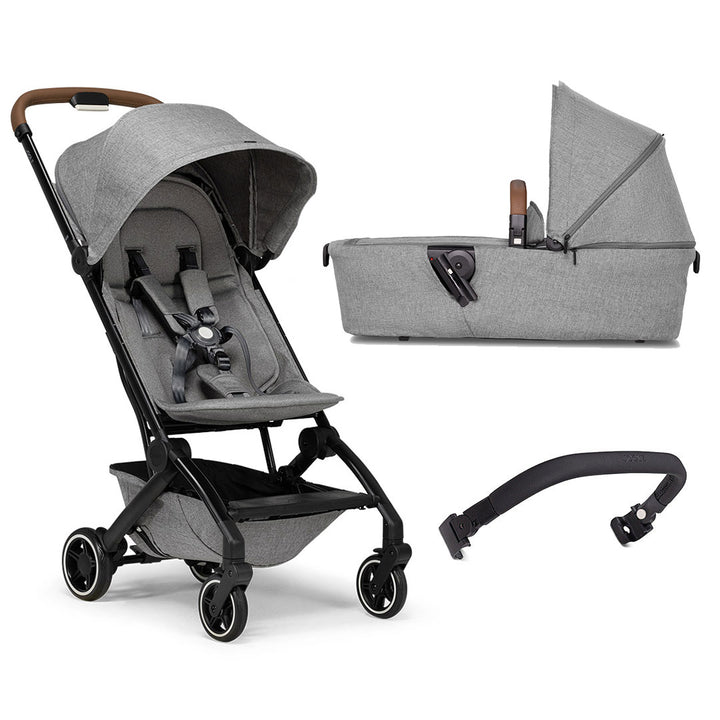 Joolz Aer+ Pushchair - Delightful Grey-Strollers-With Carrycot-Black Carbon Bumper Bar | Natural Baby Shower