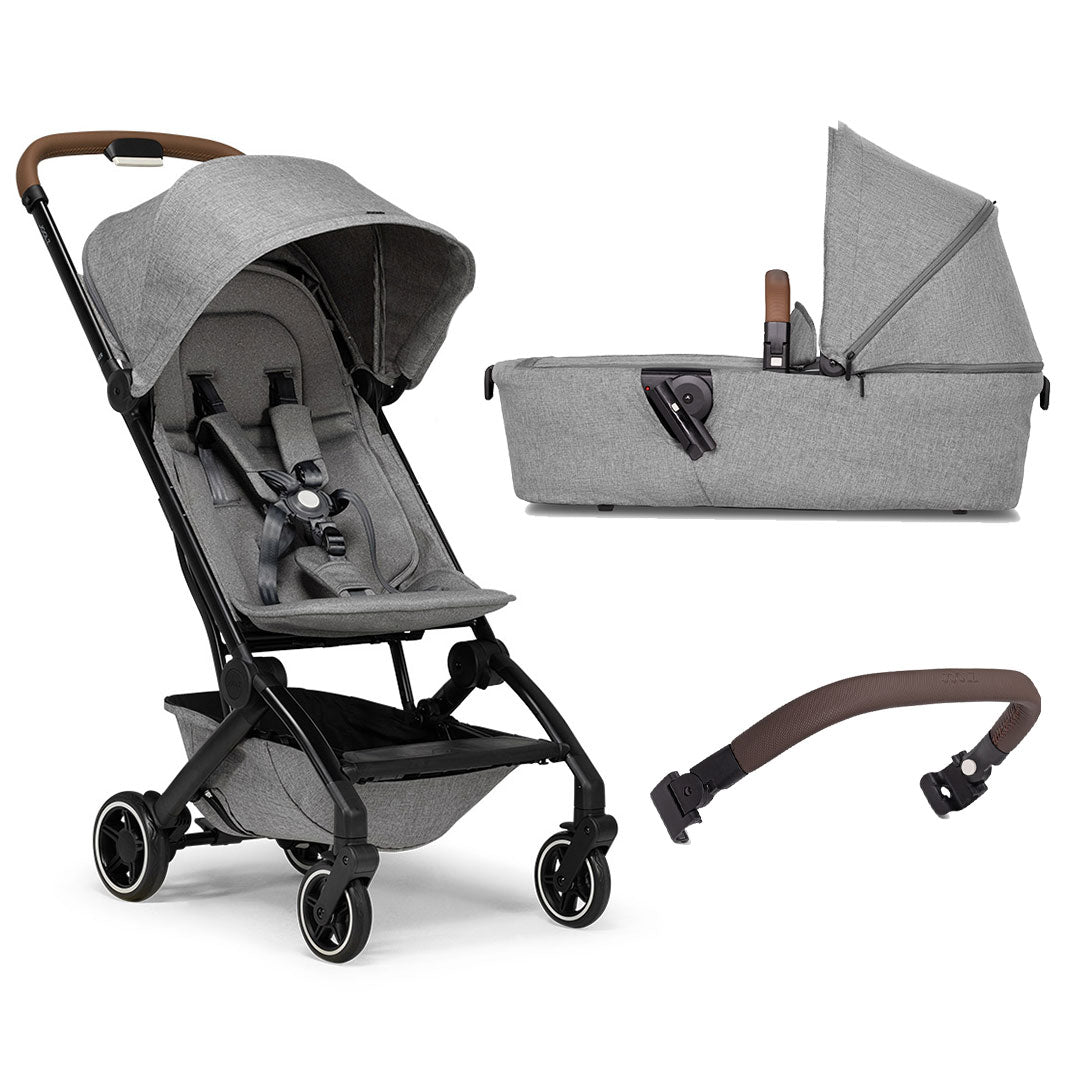 Joolz Aer+ Pushchair - Delightful Grey-Strollers-With Carrycot-Mid Brown Carbon Bumper Bar | Natural Baby Shower
