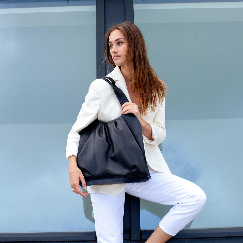 Storksak Kaia Leather Tote Bag - Black-Changing Bags- | Natural Baby Shower