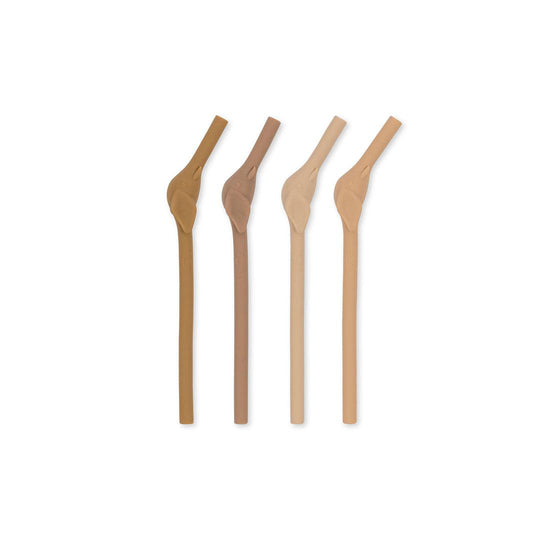Konges Slojd Silicone Straws - Elephant - Rosesand Mix - 4 Pack-Straws- | Natural Baby Shower