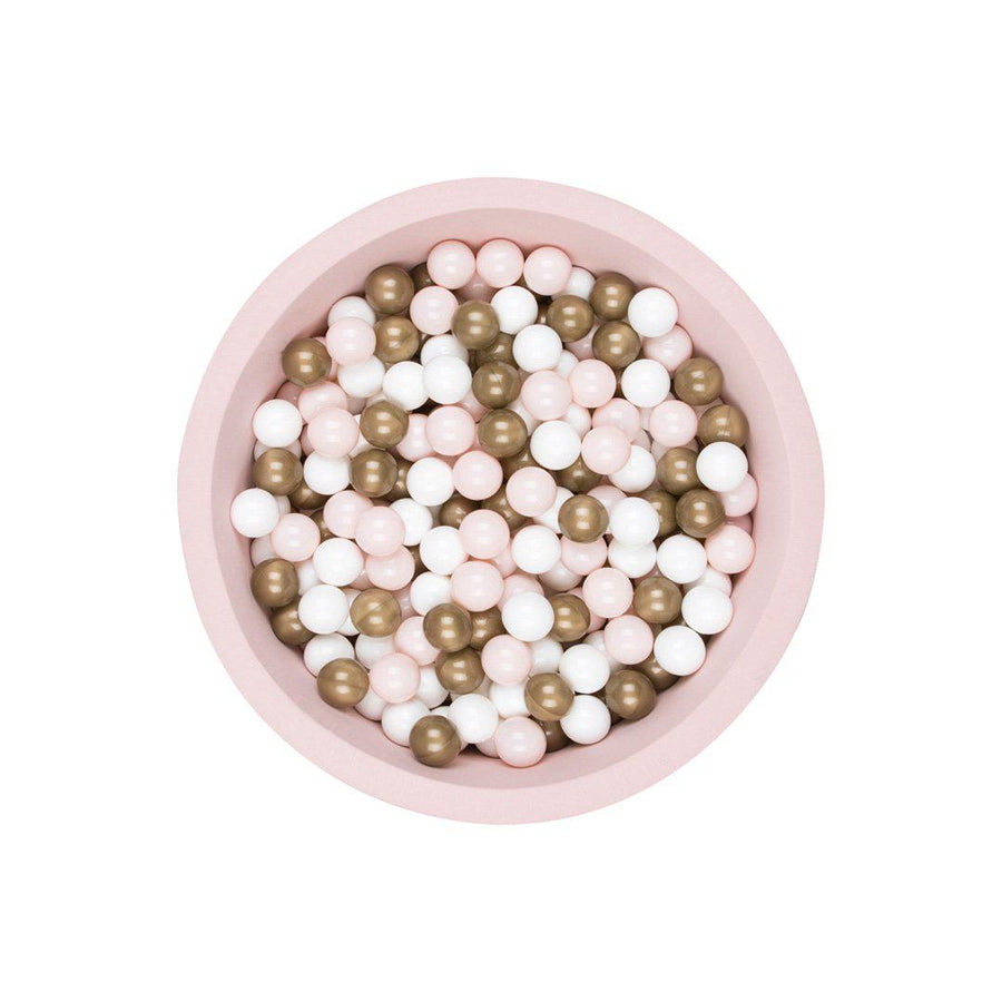 Larisa & Pumpkin Pink Ball Pit + Gold/Powder/White Balls-Ball Pits- | Natural Baby Shower