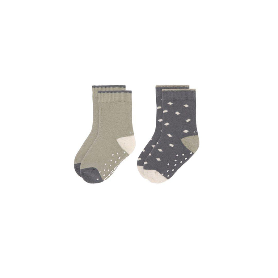 Lassig Anti-Slip Socks - Anthracite + Olive - 2 Pack-Socks-Anthracite + Olive-1-2y | Natural Baby Shower