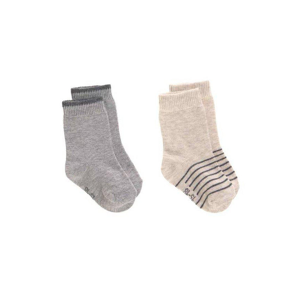 Lassig Anti-Slip Socks - Grey - 2 Pack-Socks-15-18-Grey | Natural Baby Shower