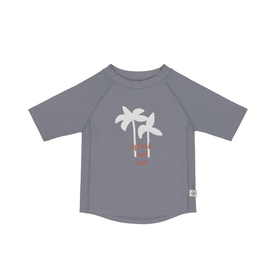 Lassig Short Sleeve Rashguard - Palms/Grey + Rust-Rash Vests-Grey-3-6m | Natural Baby Shower