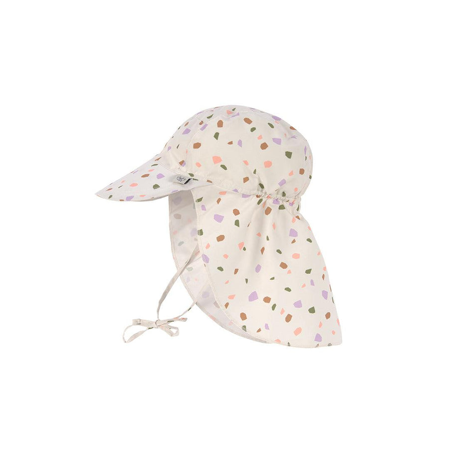 Lassig Sun Protection Flap Hat - Pebbles - Milky-Hats-Milky-3-6m | Natural Baby Shower
