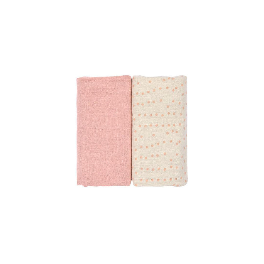 Lassig Swaddle + Burp Blanket - 2 Pack - Rose-Swaddling Wraps-Rose-M | Natural Baby Shower