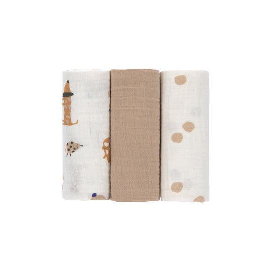 Lassig Swaddle + Burp Blanket - 3 Pack - Little Mateys Royal Blue-Swaddling Wraps-Little Mateys Royal Blue-M | Natural Baby Shower