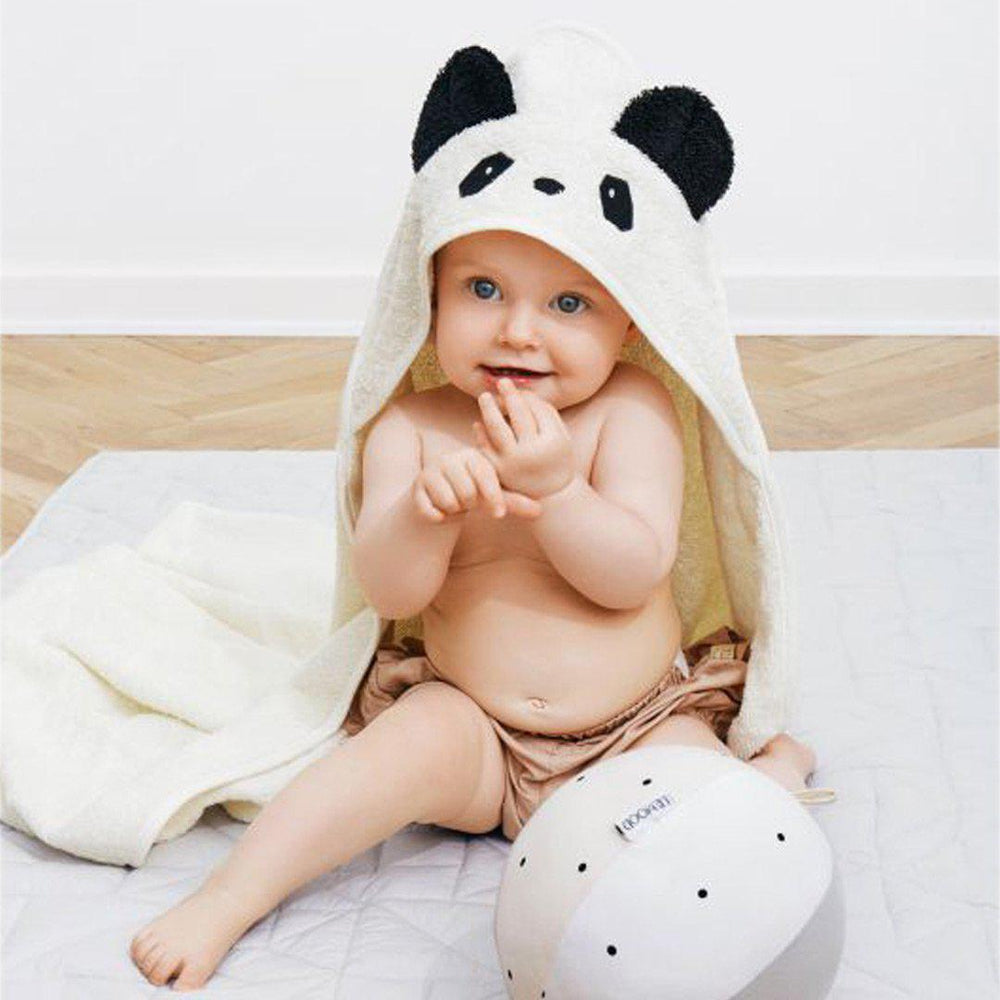 Liewood Albert Hooded Baby Towel - Panda - Creme de la Creme-Bath Towels-Creme de la Creme-One Size | Natural Baby Shower