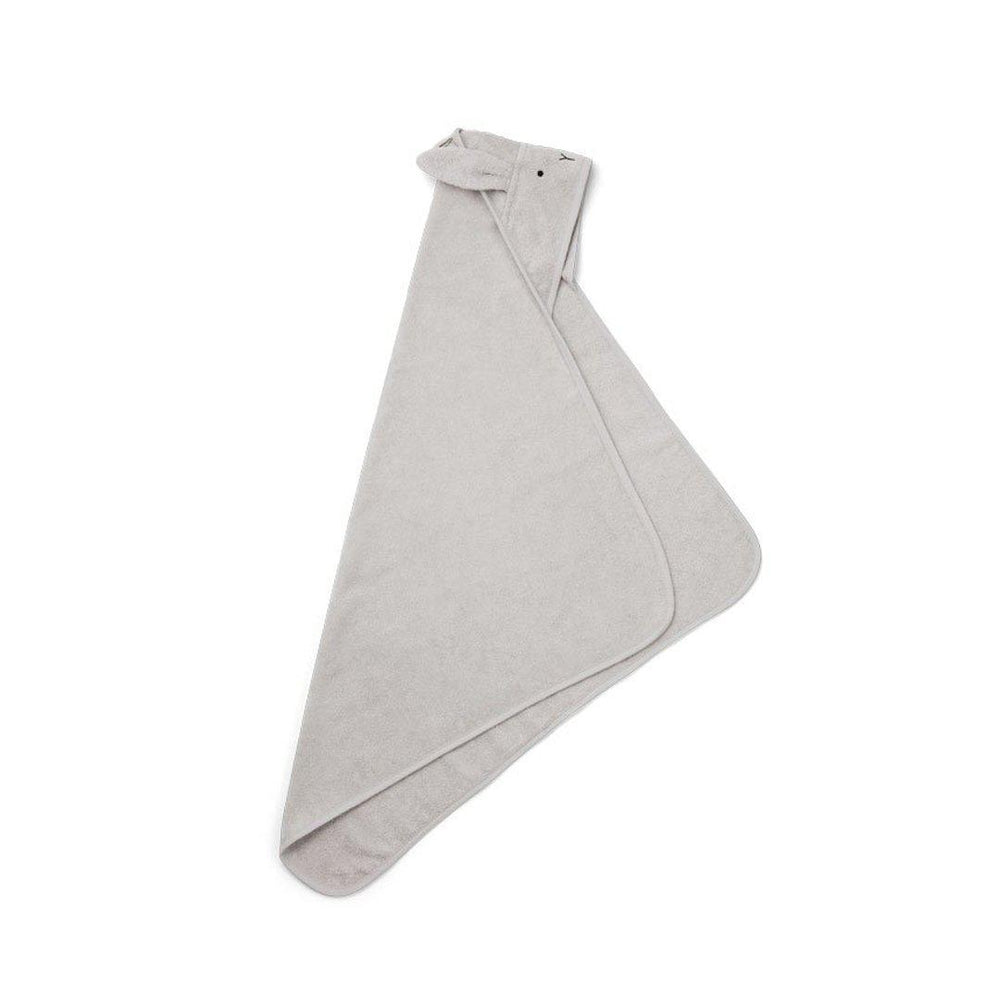 Liewood Albert Hooded Baby Towel - Rabbit - Dumbo Grey-Bath Towels-Dumbo Grey-One Size | Natural Baby Shower