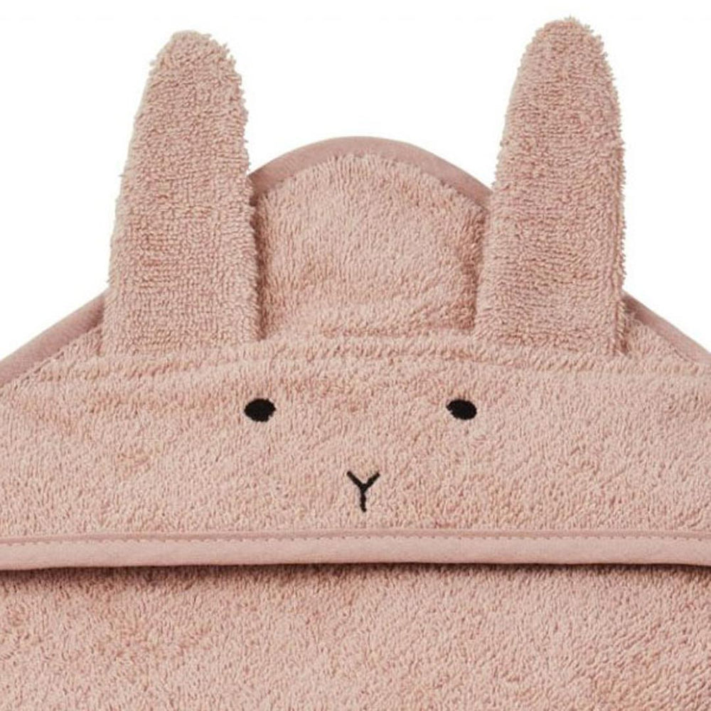 Liewood Albert Hooded Baby Towel - Rabbit - Rose-Bath Towels-Rose-One Size | Natural Baby Shower