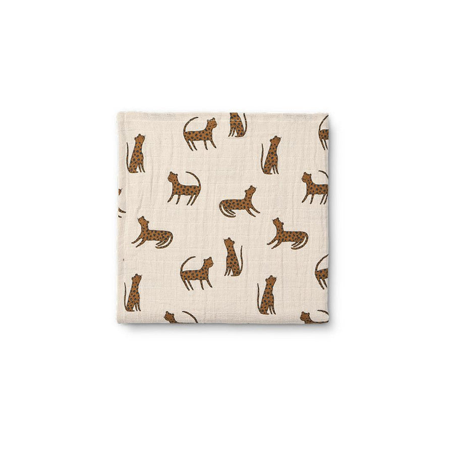 Liewood Ben Muslin Swaddle - Print - Sandy - Leopard-Swaddling Wraps-Sandy-Leopard | Natural Baby Shower