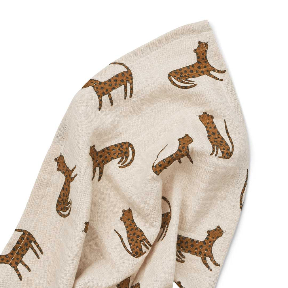 Liewood Ben Muslin Swaddle - Print - Sandy - Leopard-Swaddling Wraps-Sandy-Leopard | Natural Baby Shower