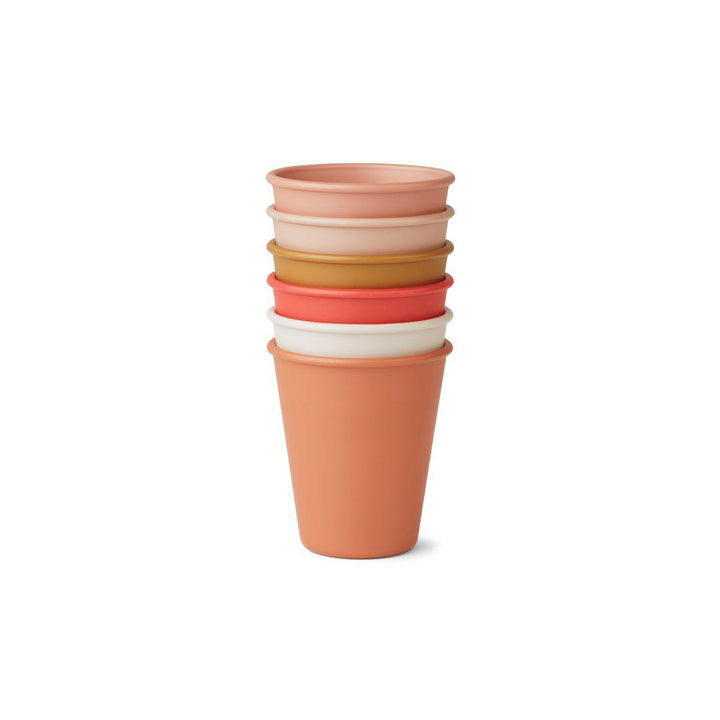 Liewood Carter Cups - Tuscany Rose Multi Mix - 6 Pack-Cups- | Natural Baby Shower
