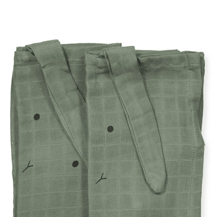 Liewood Hannah Muslin Cloths - Rabbit - Faune Green - 2 Pack-Muslin Squares- | Natural Baby Shower