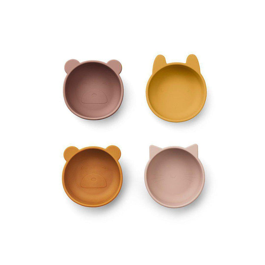 Liewood Iggy Silicone Bowls - Rose Mix - 4 Pack-Bowls- | Natural Baby Shower