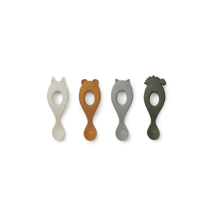 Liewood Liva Silicone Spoons - Hunter Green Mix - 4 Pack-Cutlery- | Natural Baby Shower