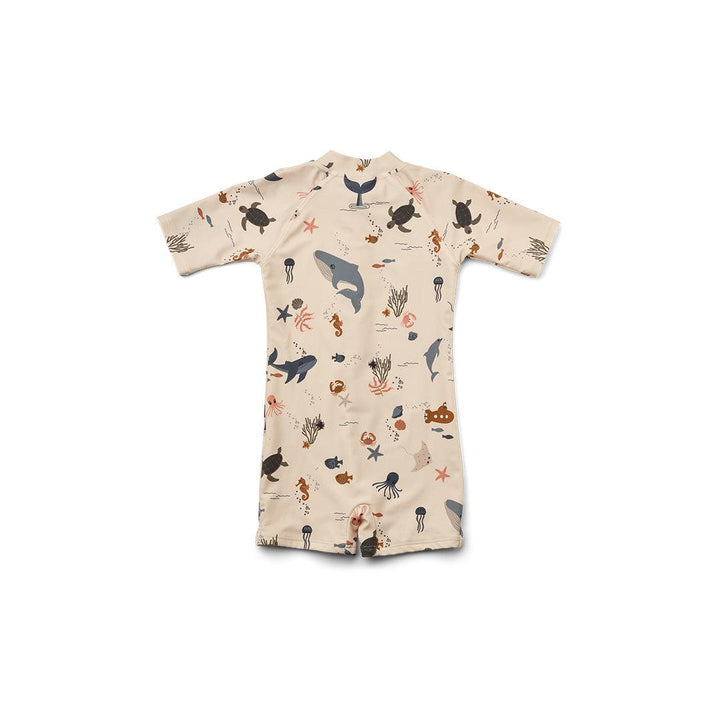 Liewood Max Swim Jumpsuit (2023) - Sandy - Sea Creature-Swim Jumpsuits-Sandy-1y | Natural Baby Shower