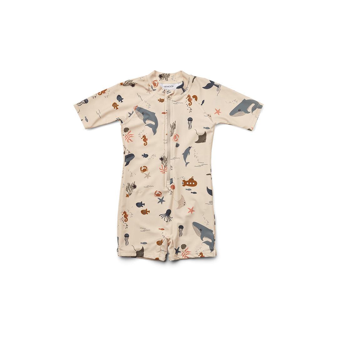 Liewood Max Swim Jumpsuit (2023) - Sandy - Sea Creature-Swim Jumpsuits-Sandy-1y | Natural Baby Shower