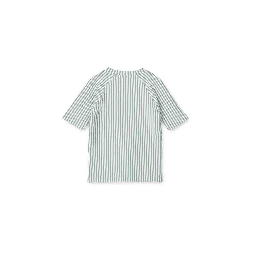 Liewood Noah Swim Tee Seersucker - Sea Blue/White - Stripe-Rash Vests-Sea Blue/White-9m | Natural Baby Shower