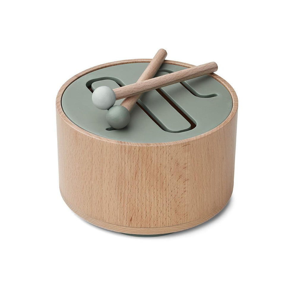 Liewood Pete Drum - Faune Green/Dove Blue Mix-Musical Instruments- | Natural Baby Shower