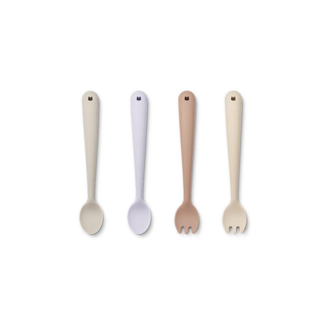 Liewood Shea Cutlery Set - 4 Pack - Apple Blossom Multi Mix-Cutlery-Apple Blossom Multi Mix- | Natural Baby Shower