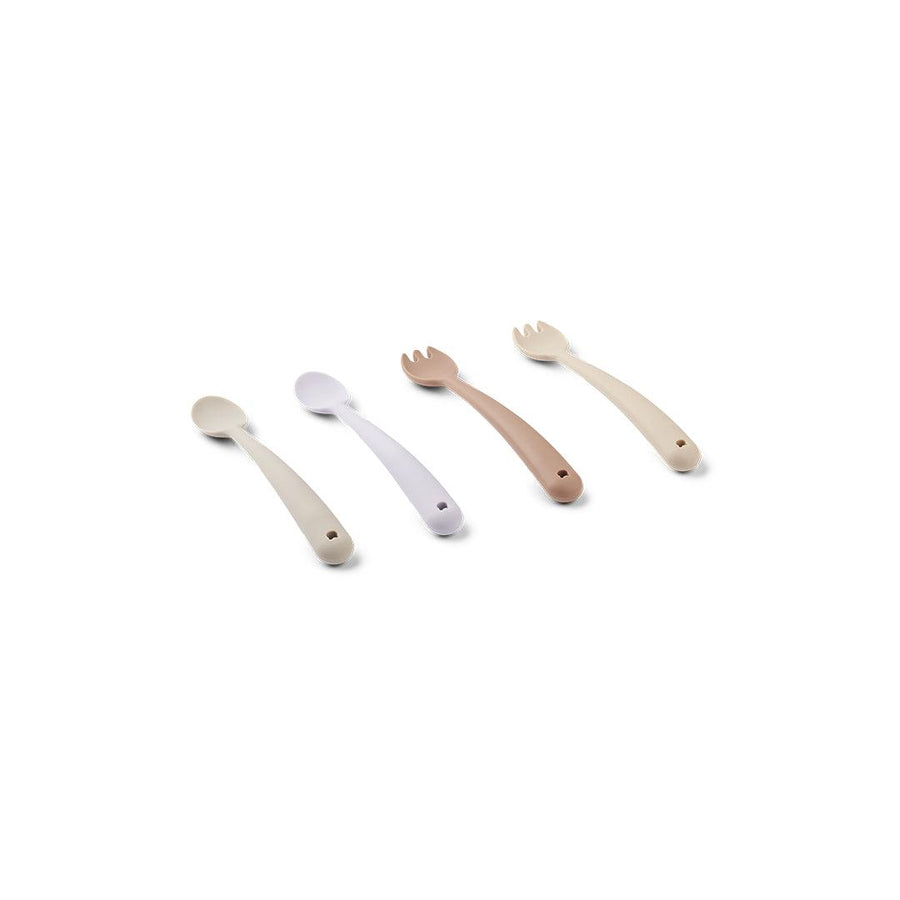 Liewood Shea Cutlery Set - 4 Pack - Apple Blossom Multi Mix-Cutlery-Apple Blossom Multi Mix- | Natural Baby Shower
