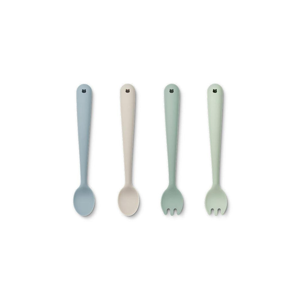 Liewood Shea Cutlery Set - 4 Pack - Dusty Mint Multi Mix-Cutlery-Dusty Mint Multi Mix- | Natural Baby Shower