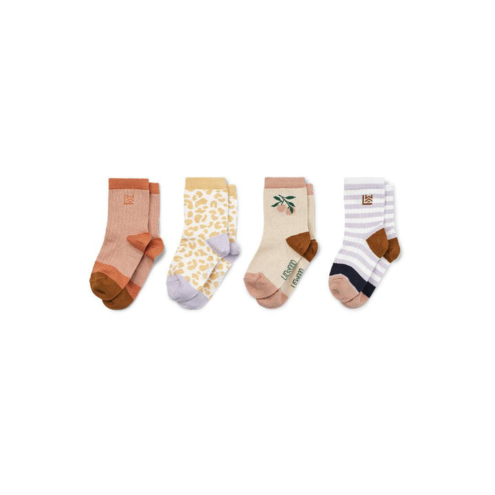 Liewood Silas Cotton Socks - 4 Pack - Jojoba - Leo-Socks-Jojoba-0-6m | Natural Baby Shower
