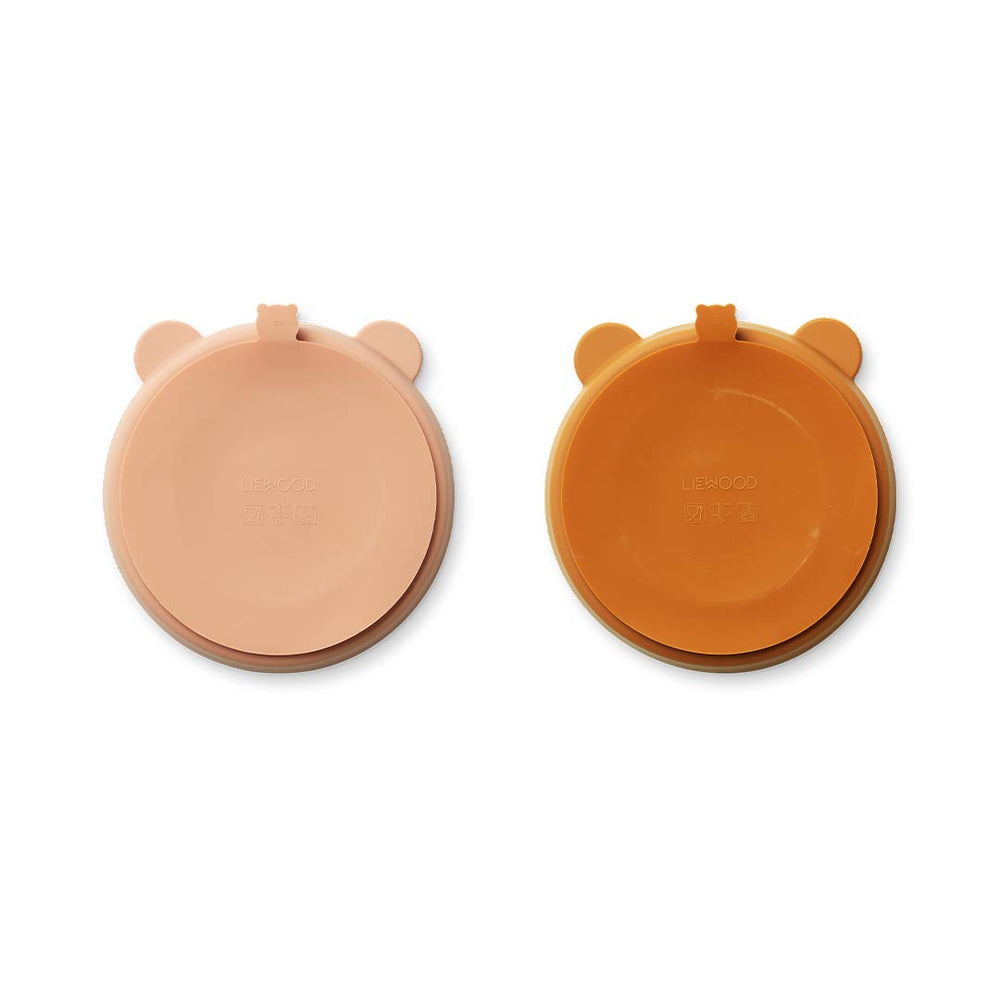 Liewood Stacy Divider Suction Plates - Mustard/Tuscany Rose Mix - 2 Pack-Plates- | Natural Baby Shower