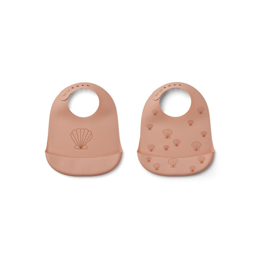 Liewood Tilda Silicone Bibs - 2 Pack - Pale Tuscany - Seashell-Bibs-Pale Tuscany-Seashell | Natural Baby Shower