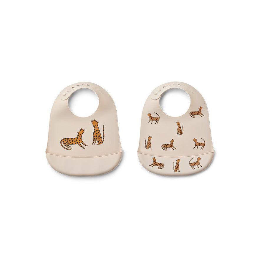 Liewood Tilda Silicone Bibs - 2 Pack - Sandy - Leopard-Bibs-Sandy-Leopard | Natural Baby Shower