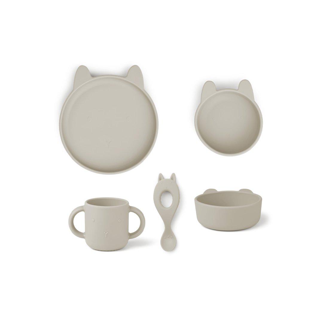 Liewood Vivi Silicone Set - Rabbit - Sandy-Feeding Sets- | Natural Baby Shower