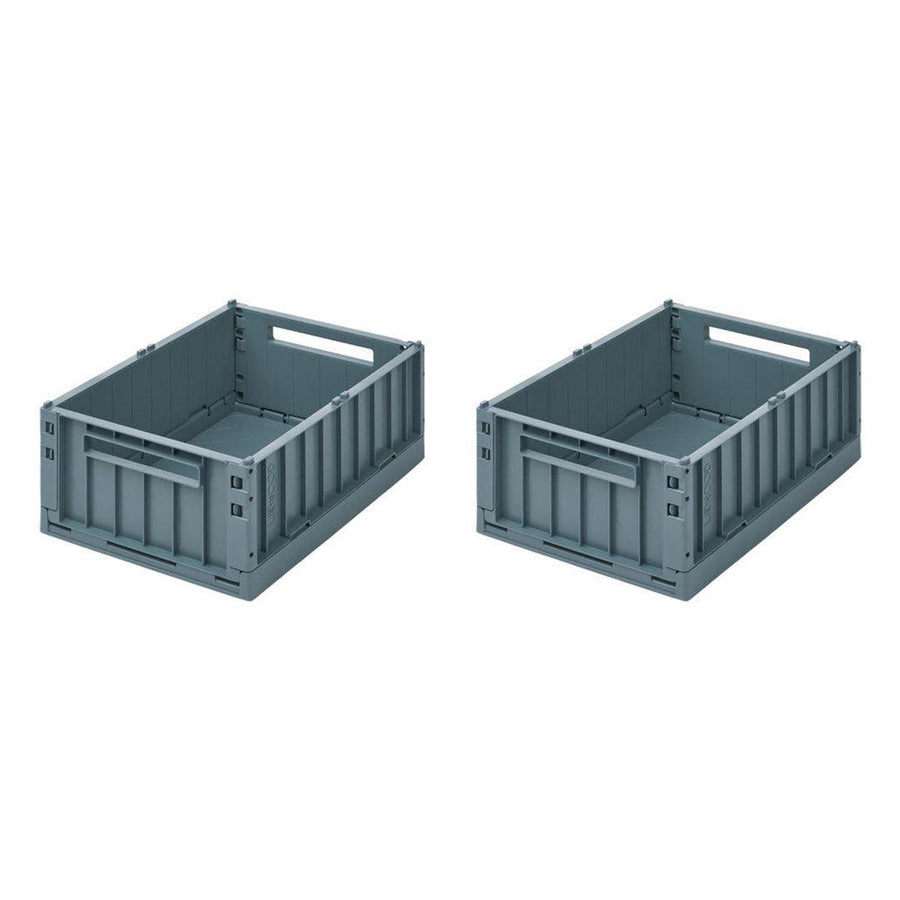 Liewood Weston Storage Boxes - Whale Blue - Medium - 2 Pack-Storage- | Natural Baby Shower