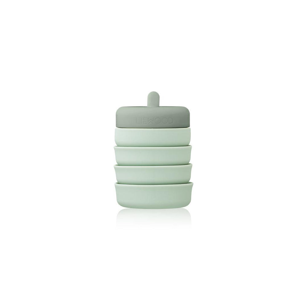 Liewood Wilson Foldable Bottle - Dusty Mint/Faune Green Mix-Drinking Bottles- | Natural Baby Shower