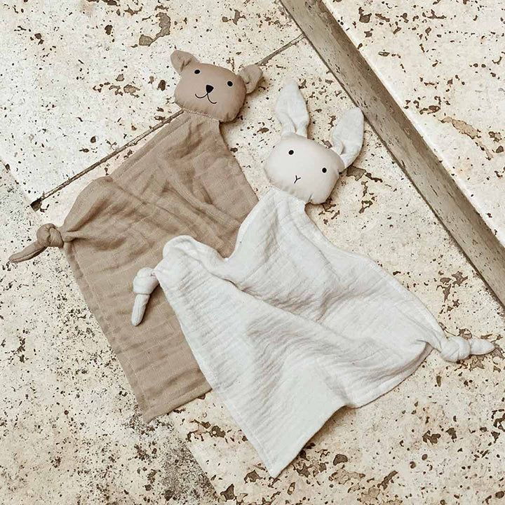 Liewood Yoko Mini Cuddle Cloths - Sandy/Stone Beige - 2 Pack-Comforters- | Natural Baby Shower