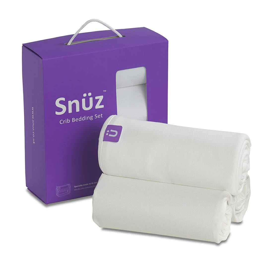 Snuz 3pc Crib Bedding Set - White-Bedding Sets- | Natural Baby Shower