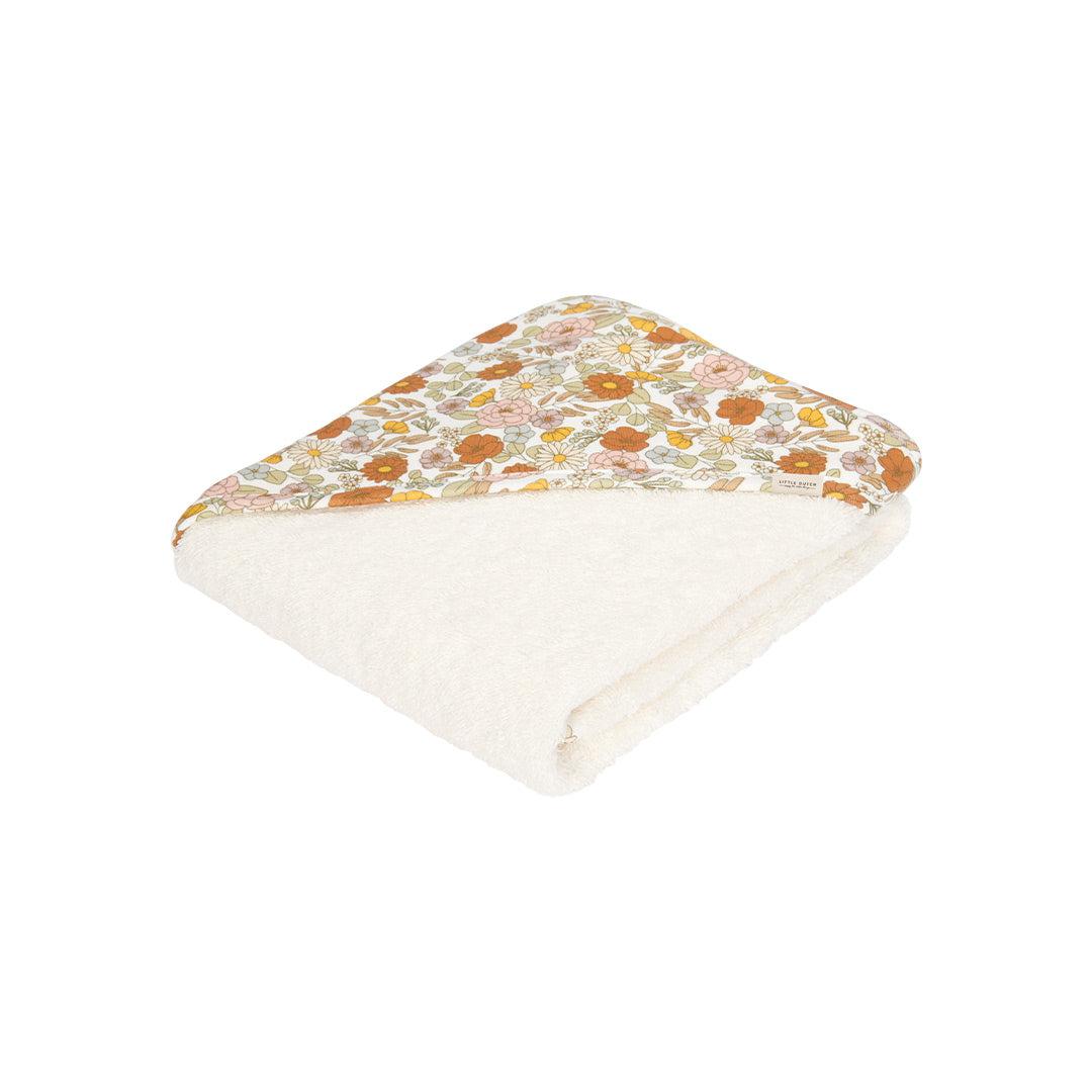 Little Dutch Hooded Towel 100x100 Cm - Vintage Little Flowers-Bath Towels-Vintage Little Flowers- | Natural Baby Shower