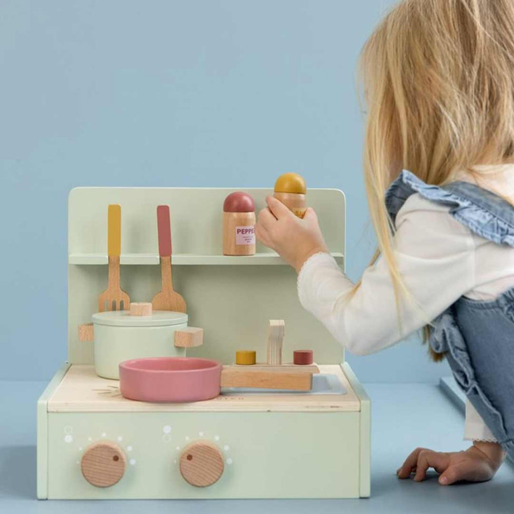 Little Dutch Mini Wooden Kitchen - Mint-Role Play- | Natural Baby Shower
