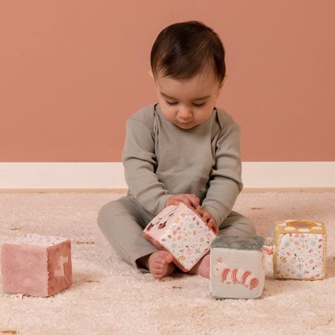 Little Dutch Soft Blocks - Flowers + Butterflies - 4 Pack-Activity Cubes- | Natural Baby Shower