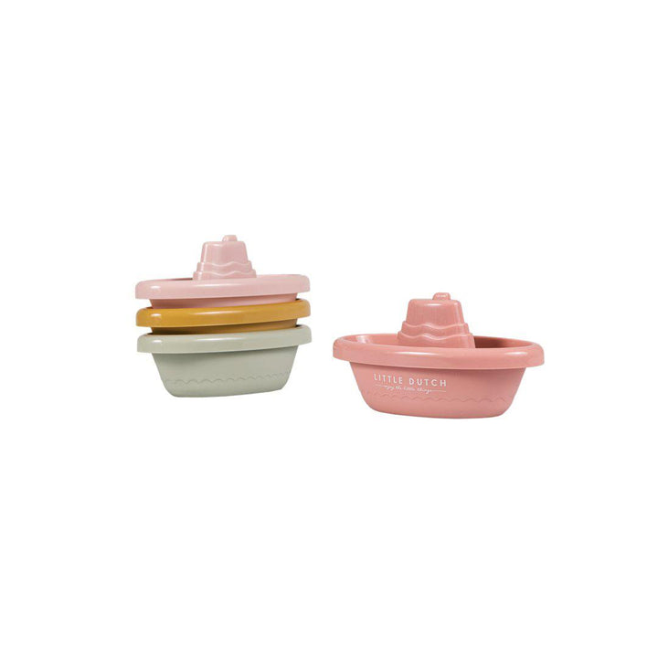 Little Dutch Stackable Bath Boats - Pink-Bath Toys- | Natural Baby Shower