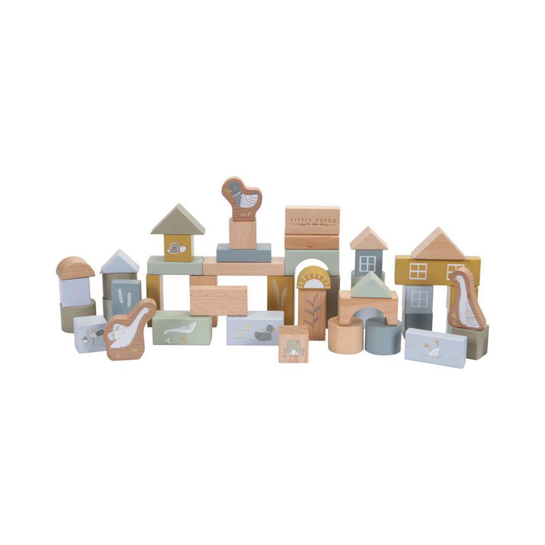 Little Dutch Wooden Building Blocks - Blue-Stacking Toys-Blue- | Natural Baby Shower
